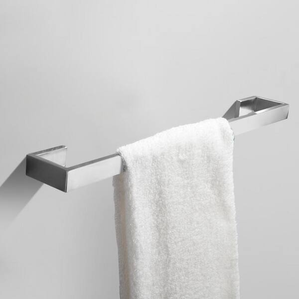 Boyel Living Stainless Steel 4-Piece Bathroom Accessories Set Wall Mounted in Silver