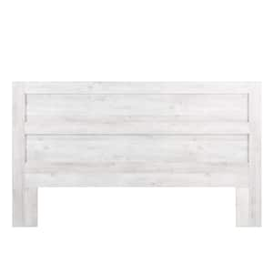 Rustic Ridge Washed White King 79.5 in. W x 47.5 in. H x 1.5 in. D Panel Headboard