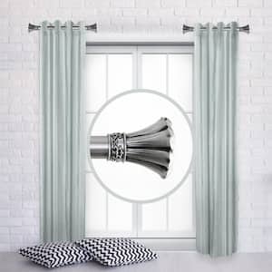 Blossom 12 in. - 20 in. L Adjustable 1 in. Dia Single Side Window Curtain Rod in Satin Nickel (Set of 2)