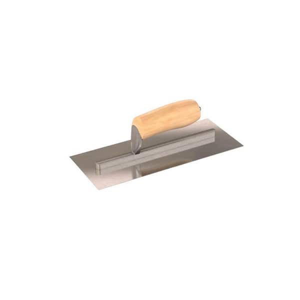 Bon Tool 16 in. x 4 in. Stainless Steel Razor Finishing Trowel - Camel Wood Handle