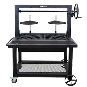 36 in. Santa Maria Charcoal and Wood Grill in Black with Cover Included