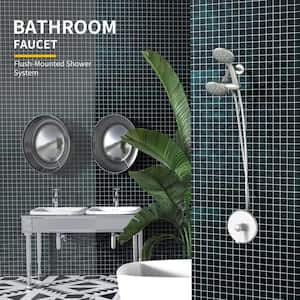 MINT 6-Spray 5 in. Dual Wall Mount Fixed and Handheld Shower Head 2 GPM in Brushed Nickel (Valve Included)