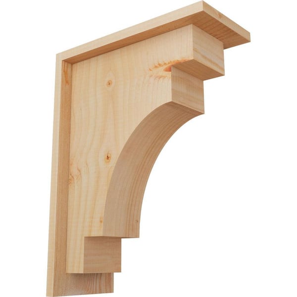 Ekena Millwork 5-1/2 in. x 12 in. x 16 in. Douglas Fir Mediterranean Smooth Corbel with Backplate