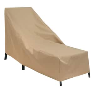 76 in. L x 27 in. W x 30 in. H Khaki Patio Chaise Lounge Cover