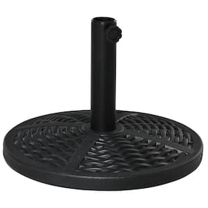 18 in. 17.64 lbs. Market Holder Heavy-Duty Round Parasol Stand Patio Umbrella Base with Rattan Design in Black