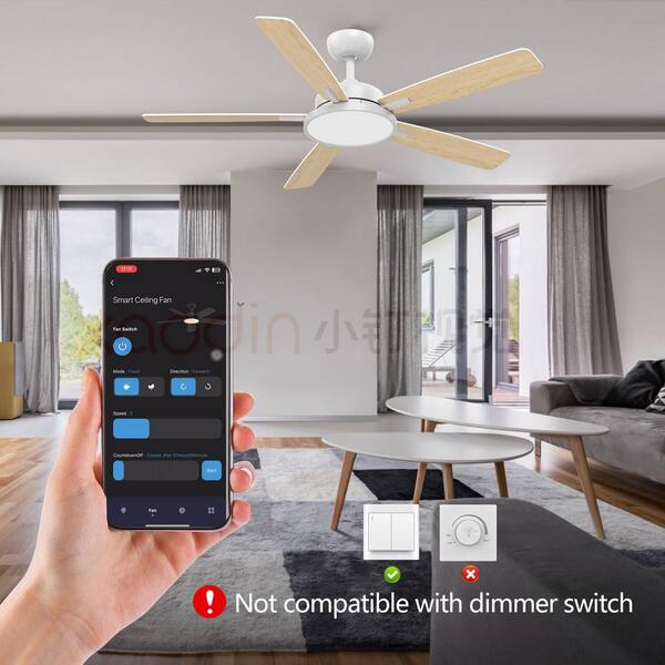 Plafondventilator met licht Atlanta wit 142 cm stil