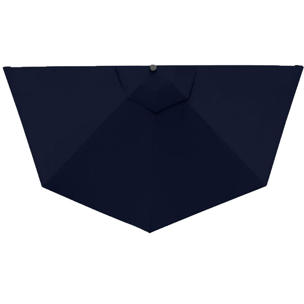 Navy Blue 9ft Half Round Steel Patio Umbrella