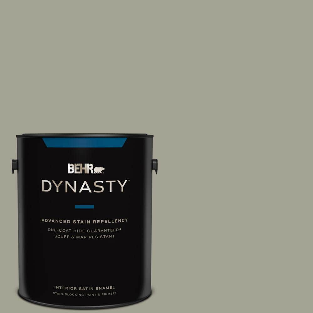 Behr Dynasty 1 Gal Hdc Nt 01 Woodland Sage One Coat Hide Satin Enamel