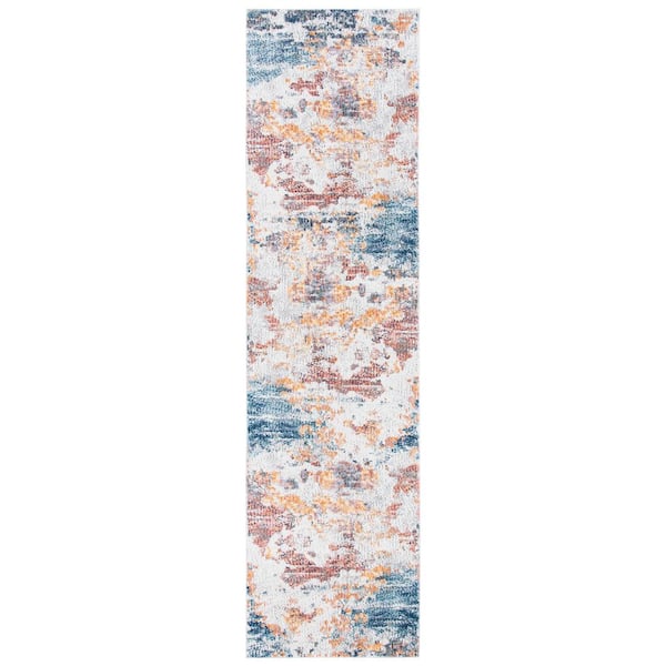 Crystal 2 ft. x 9 ft. Gold/Rust Distressed Marle Runner Rug