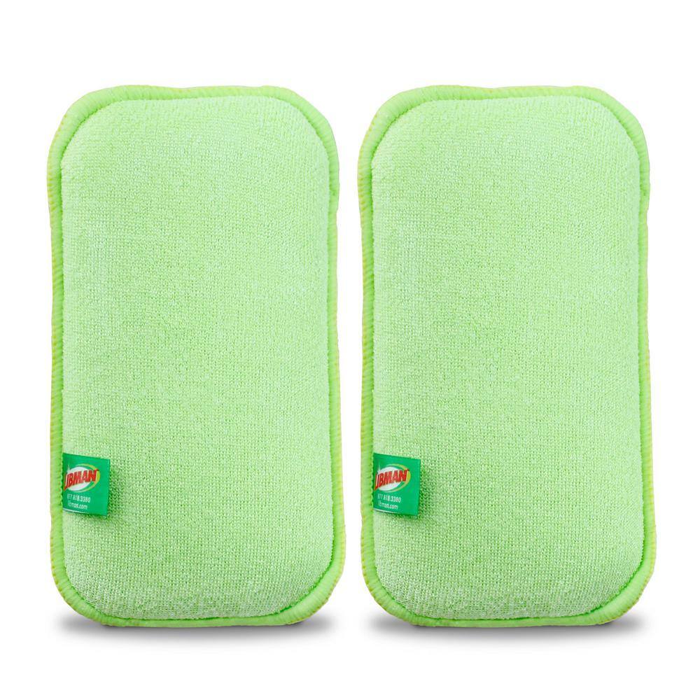 Set of 2 Plate Scourer Squeegee Sponge Countertop Dish Cleaner 