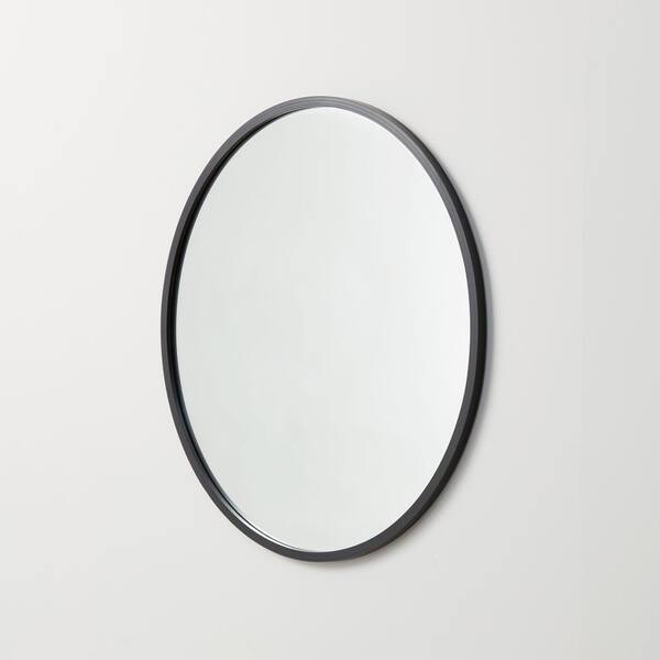 Better Bevel 18 In W X H Rubber Framed Round Bathroom Vanity Mirror Black 19001 The Home Depot Better Bevel 18 In W X H Rubber, 18 Round Vanity Mirror