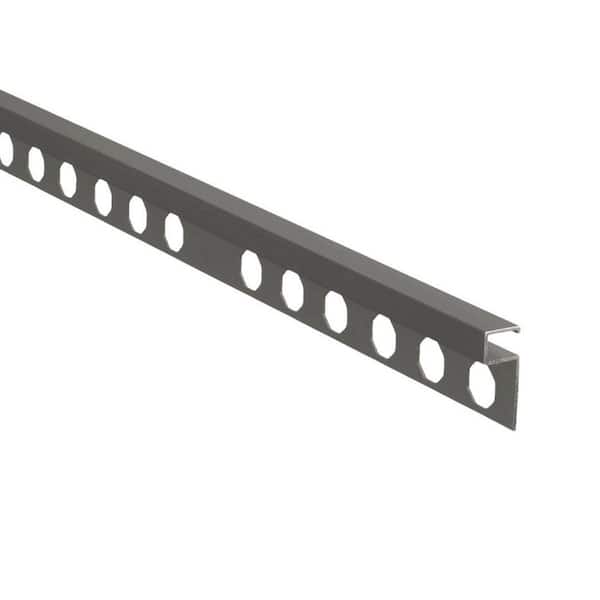 Novolistel 3 Matt Graphite 3/8 in. x 98-1/2 in. Aluminum Tile Edging Trim