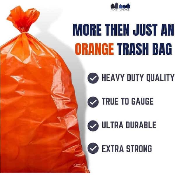 Dropship APQ Outdoor Trash Bags Large 43 X 47, Pack Of 100 Orange Trash  Can Liners