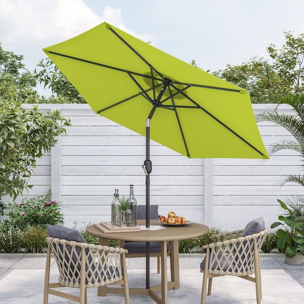 Sonkuki 7.5 ft. Patio Market Crank and Tilt Umbrellas, Table