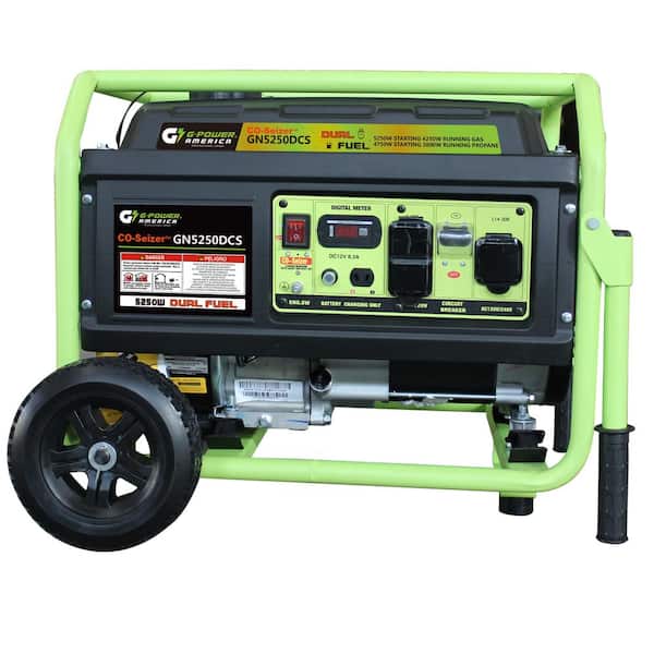 Green-Power 5250 Peak/4250-Running Watts Recoil Start Gasoline/Propane Portable Generator with CO Detector