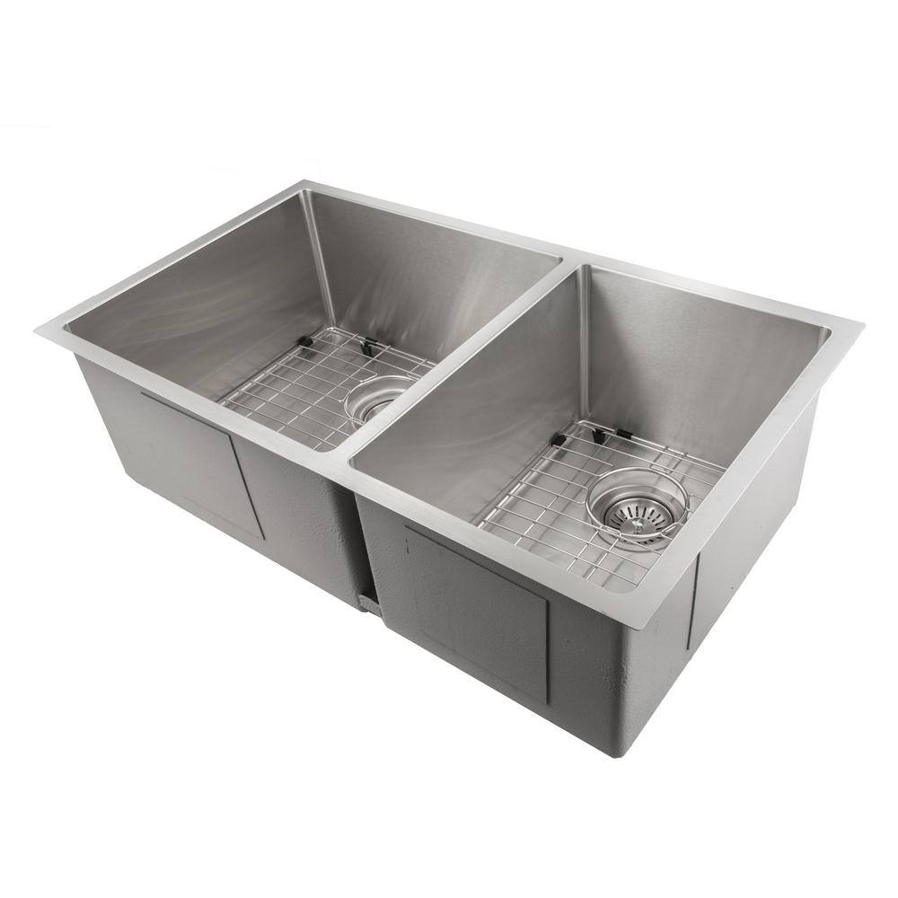 Chamonix 33" Stainless Steel Double Basin Undermount Kitchen Sink