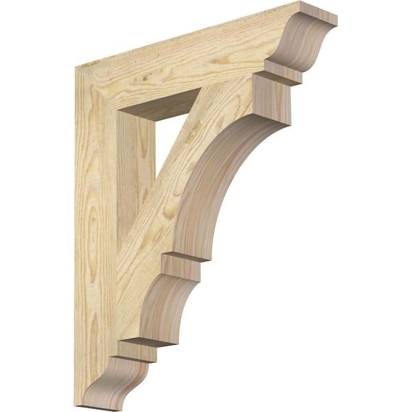 Ekena Millwork 4 in. x 24 in. x 20 in. Douglas Fir Balboa Traditional Rough Sawn Bracket