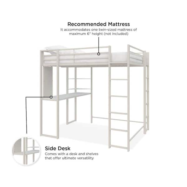 Little dreamer full metal clearance loft bed with desk