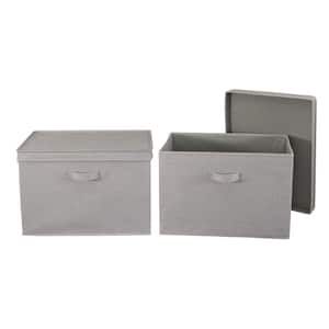 14.5 -Gal. Wide Storage Box with Lid Box in Silver