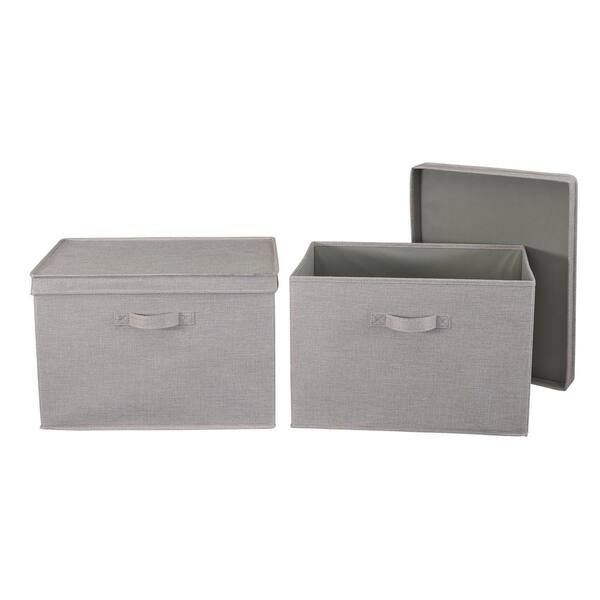 HOUSEHOLD ESSENTIALS 14.5 -Gal. Wide Storage Box with Lid Box in Silver