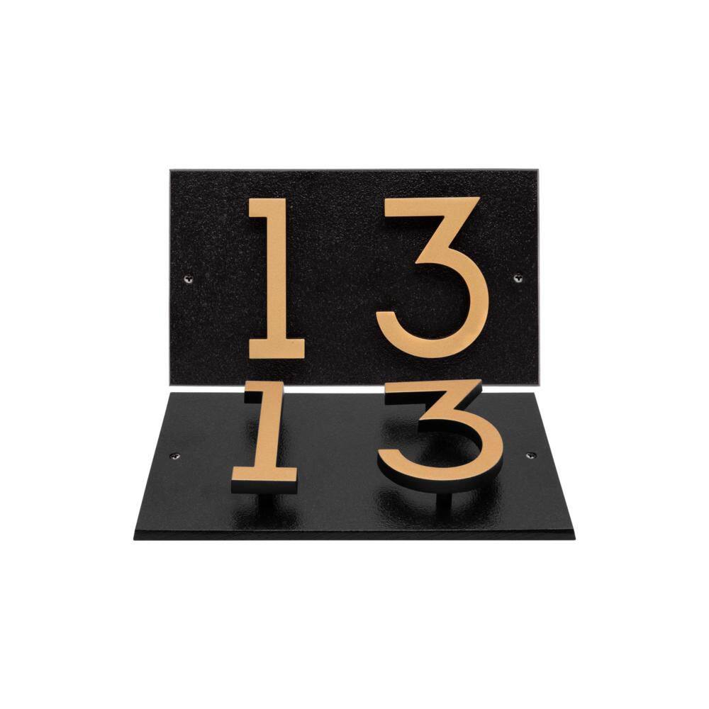 Floating 2-Number Horizontal Sign Black with Black / Gold Modern Font Numbers price history on PriceWatchPro