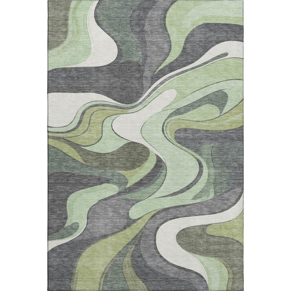 Mayfield Premium Machine Washable Abstract AMF2183 Green 8 ft. x 10 ft. Area Rug price history on PriceWatchPro