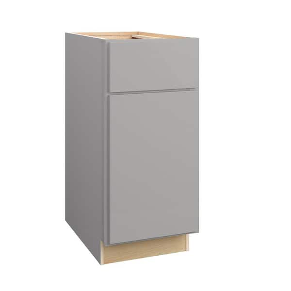 Hargrove 15 in. W x 21 in. D x 34.5 in. H Assembled Plywood Base Bath Cabinet in Veiled Gray with Soft Close LH