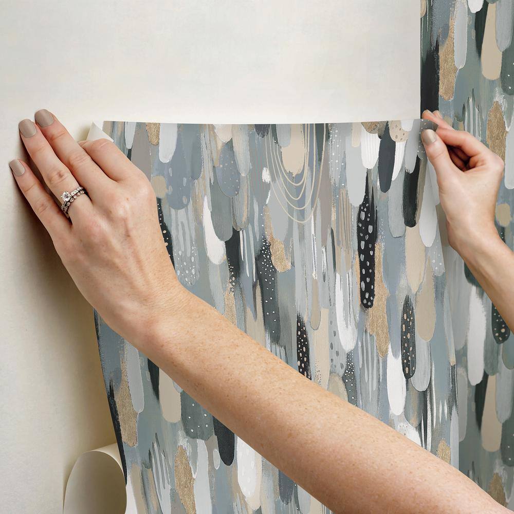 Neutral Brushstroke Peel and Stick Wallpaper Roll