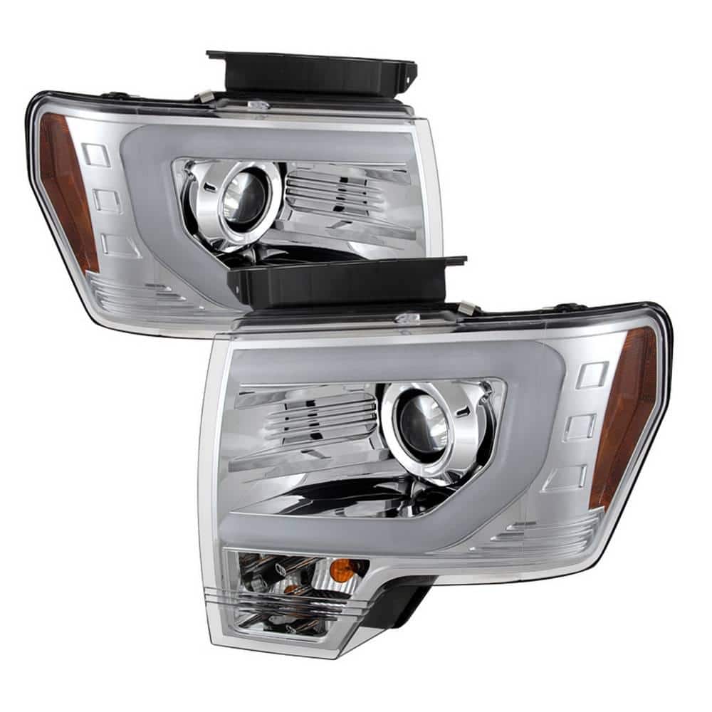 きれい 3D LED DRL Arrow Turn Signal Chrome Housing Amber Corner Projector  Headlights Lamps Compatible with Ford F-150 09-14