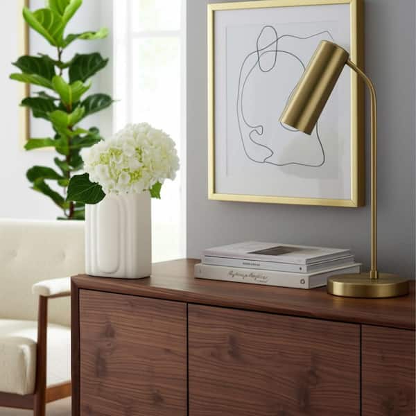 7 in. Cotton White Stoneware Geometric Rectangular Decorative Vase