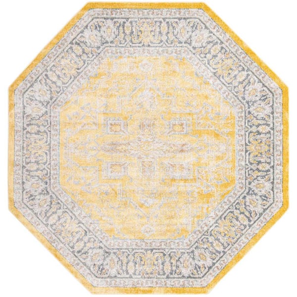 Unique Loom Baracoa Prado Yellow 8' 2 x 8' 2 Area Rug