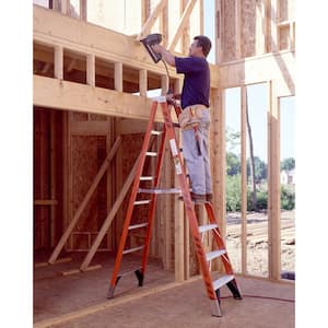 8 ft. Fiberglass Step Ladder with 375 lbs. Load Capacity Type IAA Duty Rating