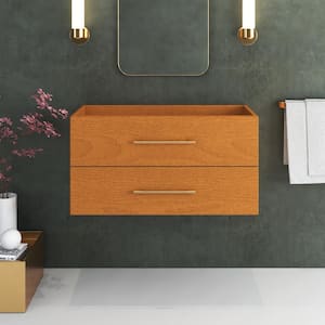 Napa 36 in. W. x 18 in. D Single Sink Bathroom Vanity Wall Mounted In Pacific Maple - Cabinet Only