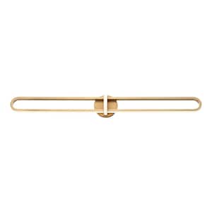 Botton 48 in. Satin Gold Integrated LED Sconce