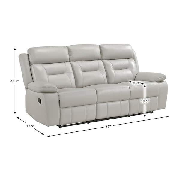 Lazzara Emillia 87 in. W Pillow Top Arm Leather Rectangle Manual