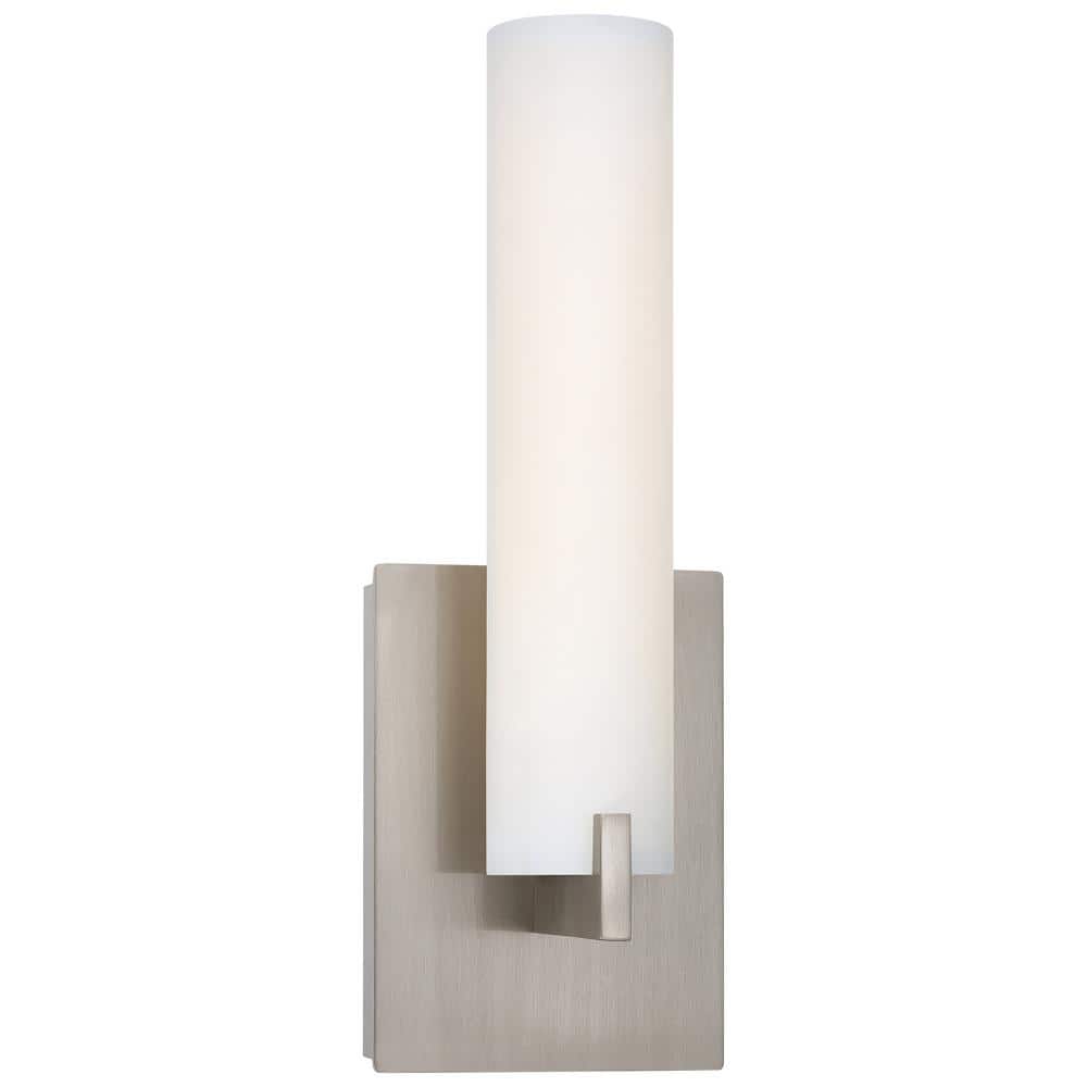 Tube 10-Watt Brushed Nickel Integrated LED Wall Sconce with Etched Opal Glass price history on PriceWatchPro