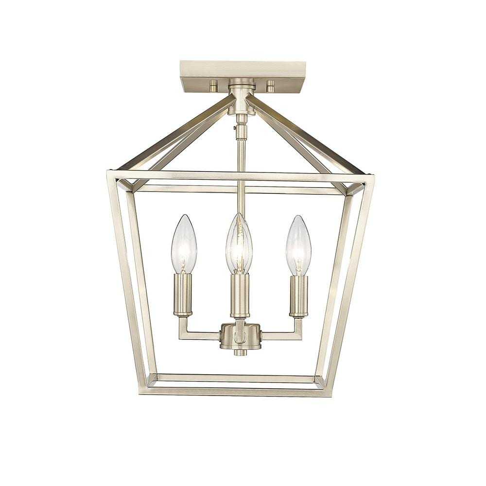 Modern Gold 12" Metal Semi-Flush Ceiling Light