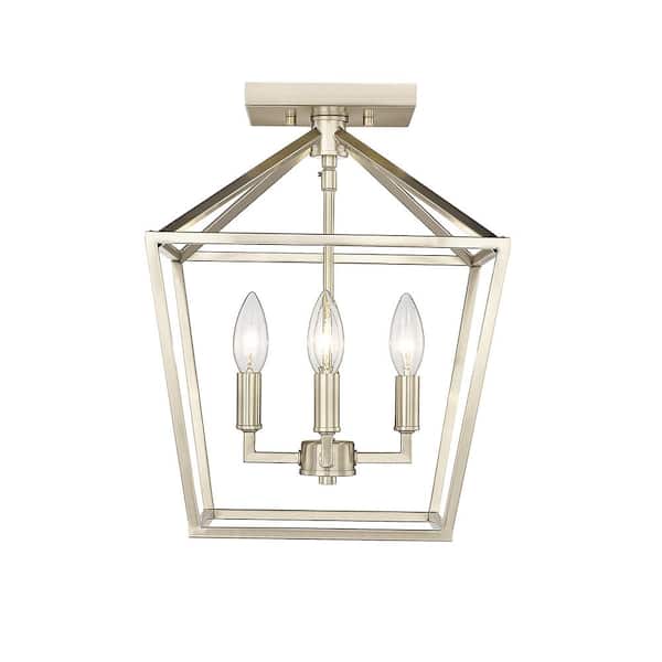 Millennium Lighting 240-Watt 4-Light 12 in. Modern Gold Semi-Flush Mount-Light