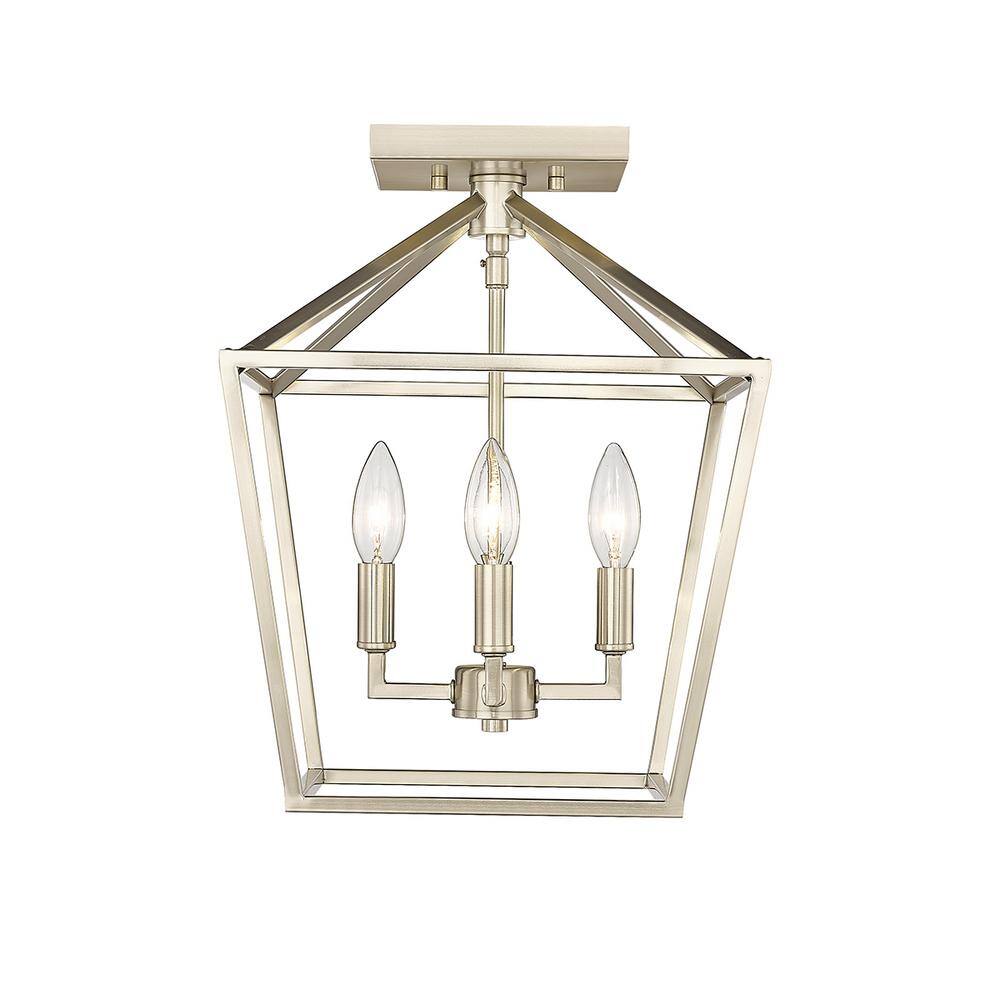 Modern Gold 12" Metal Semi-Flush Ceiling Light