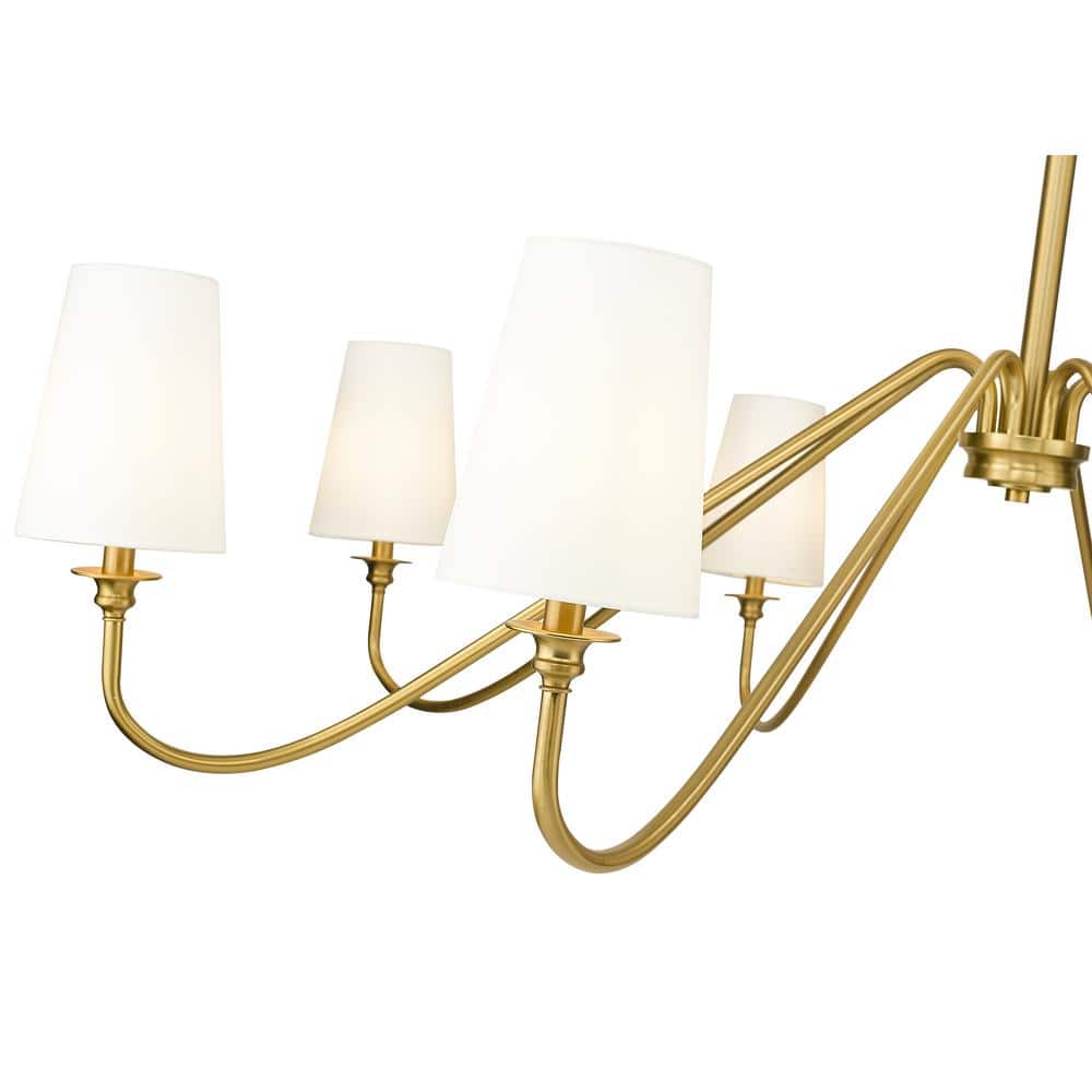 Gianna Modern Gold 8-Light Chandelier with White Shades
