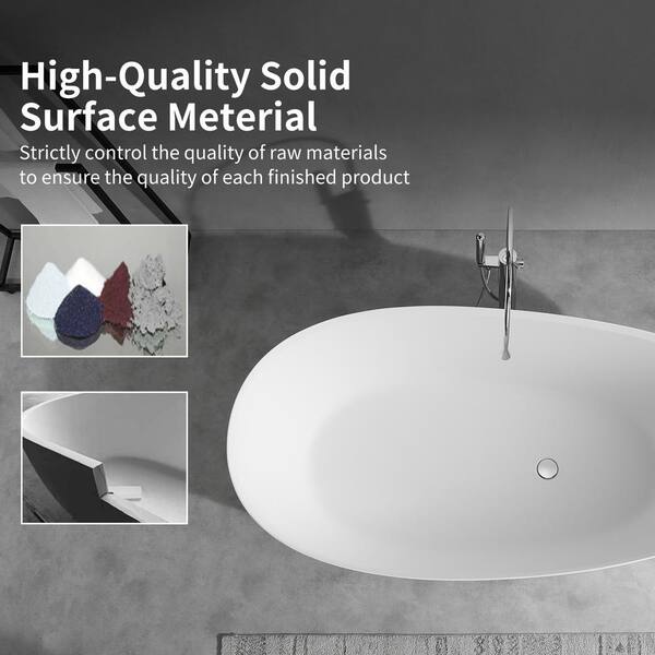 Stone Resin Solid Surface Matte Bathroom 3 Divider Wall Shelves