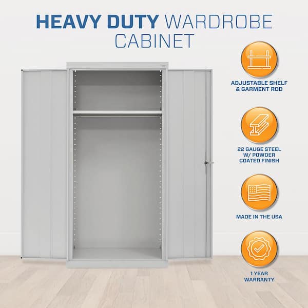 Steel Freestanding Garage Cabinet in Dove Gray (36 in. W x 72 in. H x 24 in. D)