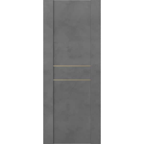 Belldinni Vona 01 2HN Gold 24 in. W x 80 in. H x 1-3/4 in. D 1-Panel Solid Core Dark Urban Prefinished Wood Interior Door Slab