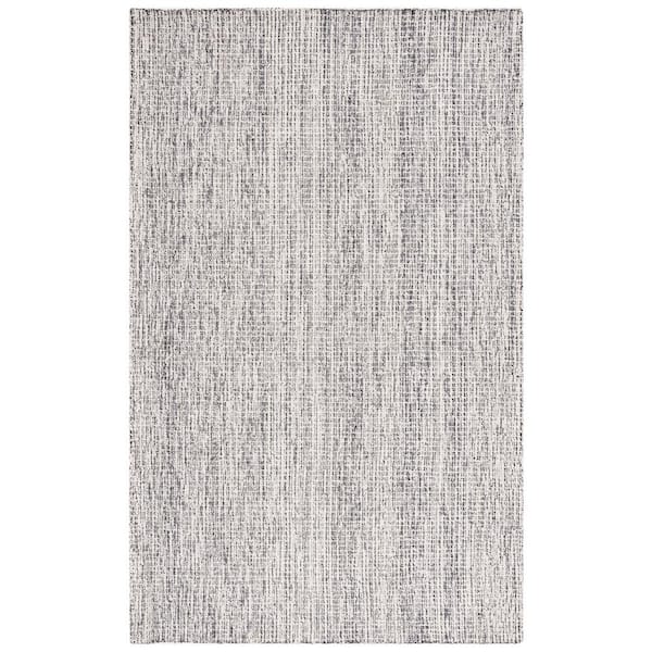 Abstract Black/Gray 3 ft. x 5 ft. Classic Crosshatch Area Rug