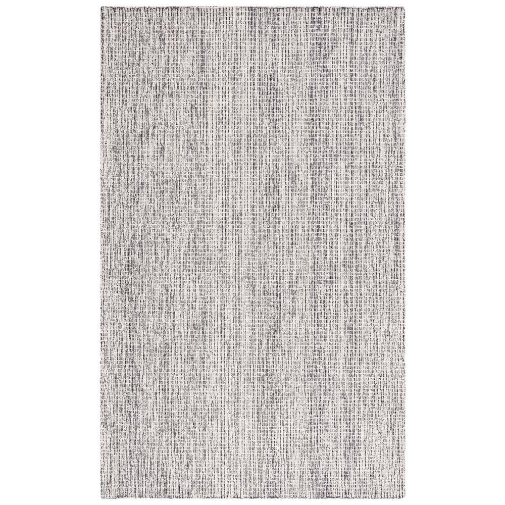 Handmade Tufted Wool Abstract Gray Area Rug, 6' x 9'
