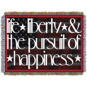 Life Liberty Licensed Multi-Colored Holiday Tapestry Multi-Colored Throw Blanket