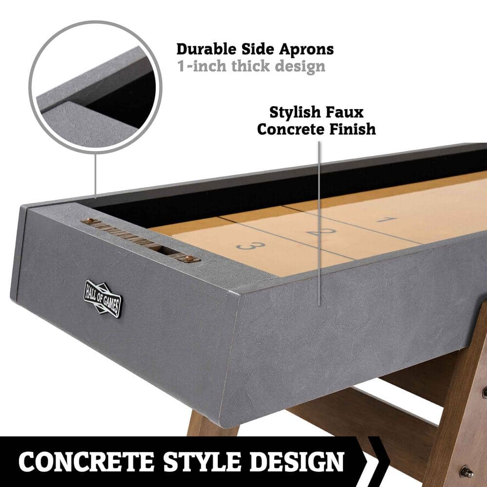 Kinwood 9ft Gray and Brown MDF Shuffleboard Table