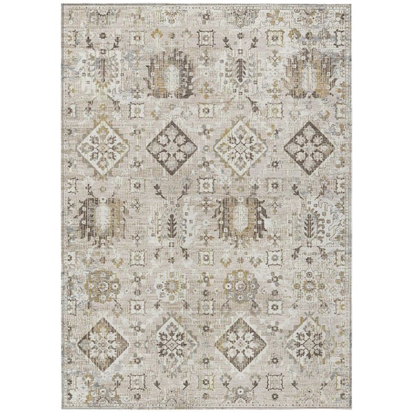 Chantille Machine Washable Indoor/Outdoor Abstract ACN1998 Linen 3 ft. x 4 ft. Area Rug