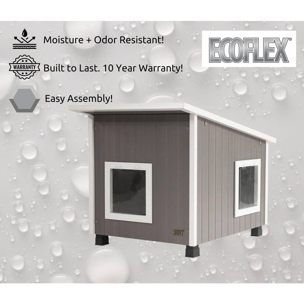Extra Large Gray and White ECOFLEX Outdoor Cat House