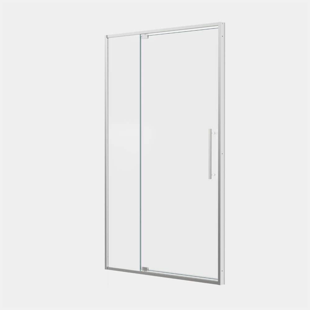 "44-48 in. W x 74 in. H Pivot Shower Door with 5/16"" Tempered Glass, Frameless Shower Door with Handle in Brushed Nickel" price history on PriceWatchPro